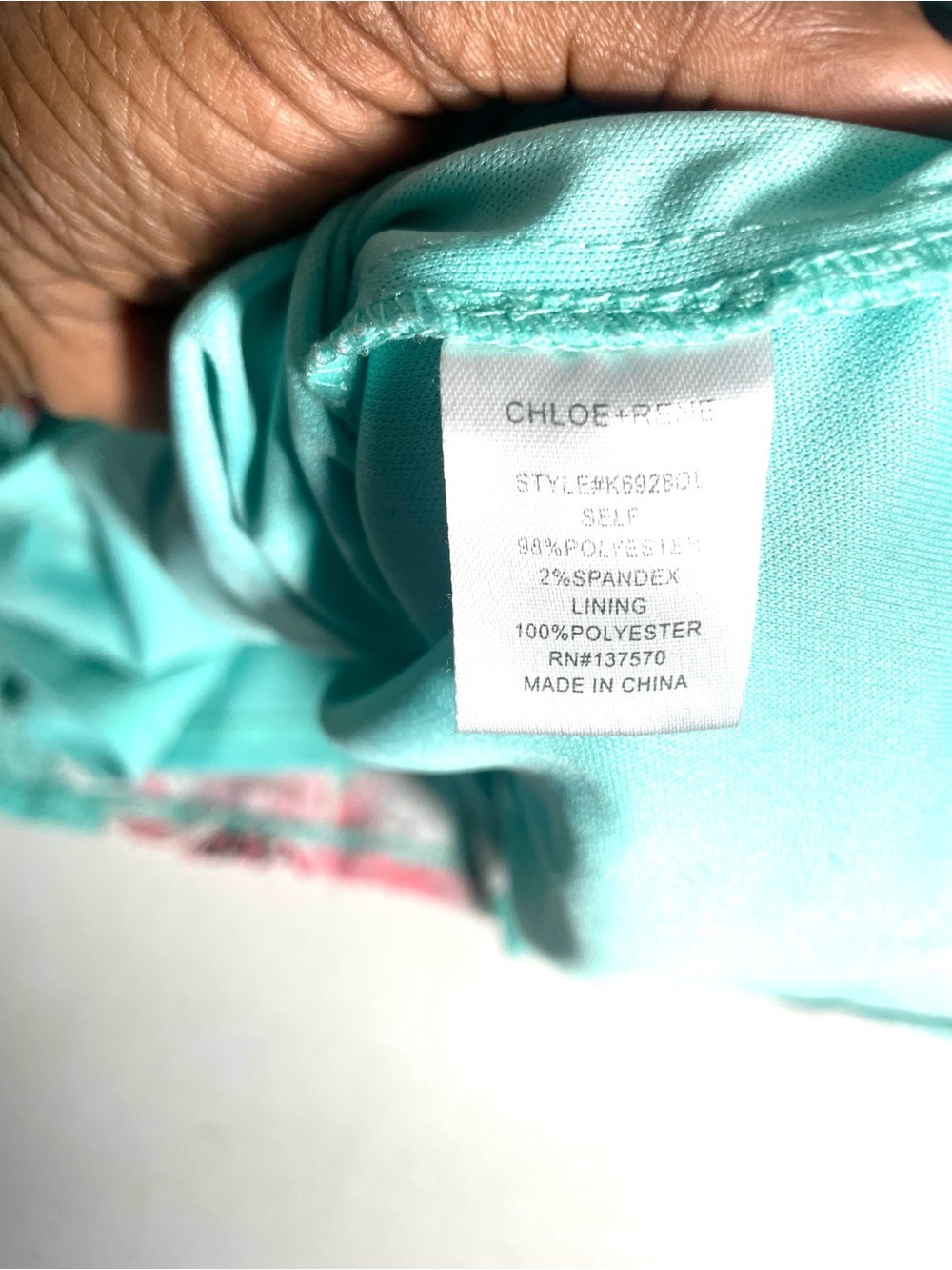 Chole + Rene Floral Sleeveless Dress Teal Pink Keyhole Neck A-Line Size XL - Picture 5 of 12